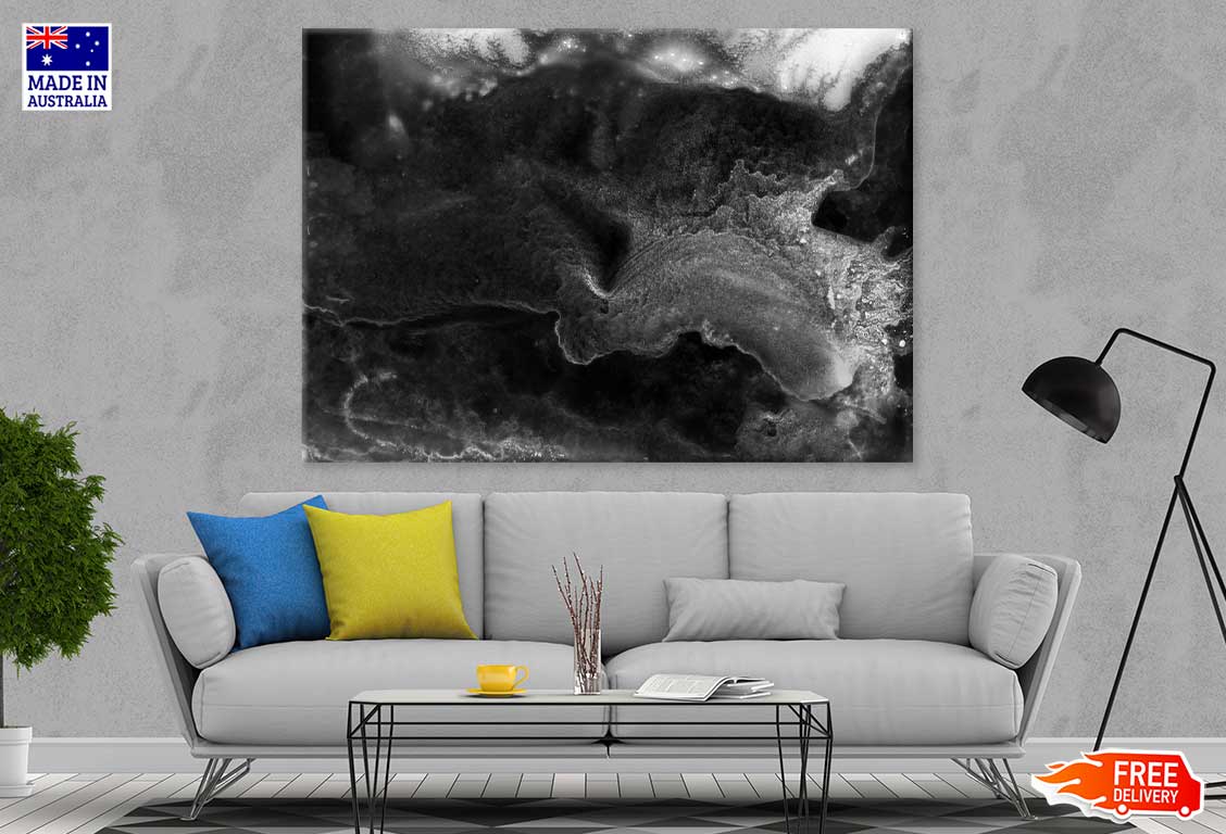 B&W Stone Rocks Abstract Design Print 100% Australian Made