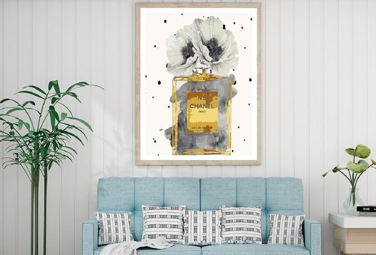 Gold Perfume Bottle Watercolor Painting Home Decor Premium Quality Poster Print Choose Your Sizes