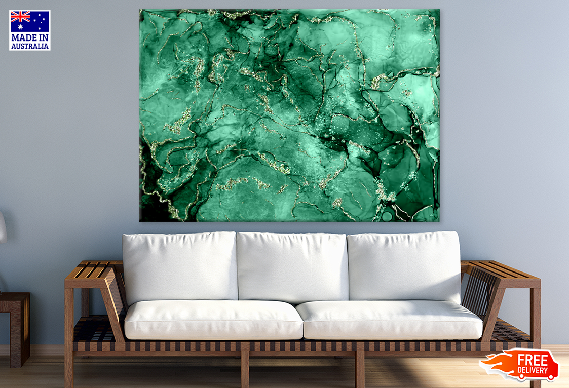 Green & Black Abstract Design Print 100% Australian Made