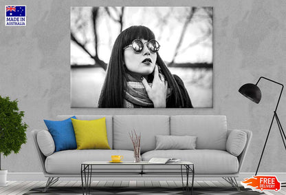 Stylish Girl with Sunglasses B&W Photograph Print 100% Australian Made