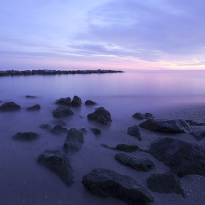 Square Canvas Rocks on Sea Shore Scenery Photograph High Quality Print 100% Australian Made