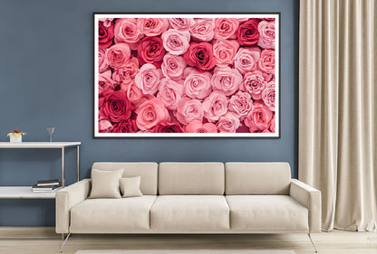 Red & Pink Roses Closeup View Photograph Home Decor Premium Quality Poster Print Choose Your Sizes