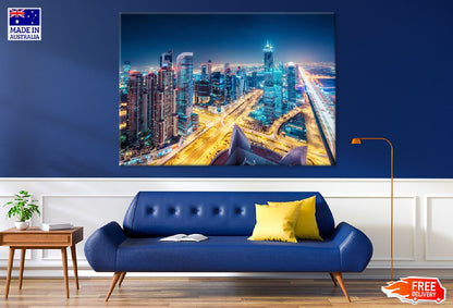 Aerial View on Highways Photograph Dubai Print 100% Australian Made