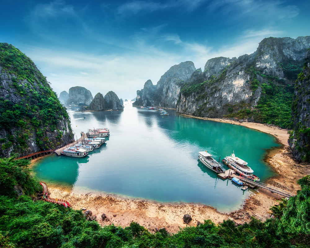 Wallpaper Murals Peel and Stick Removable Stunning Nature Scenery Ha Long Bay, South China Sea, Vietnam High Quality