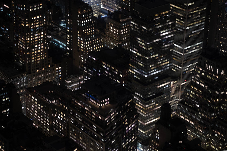 Night Buildings Skyscrapers View Photograph Print 100% Australian Made