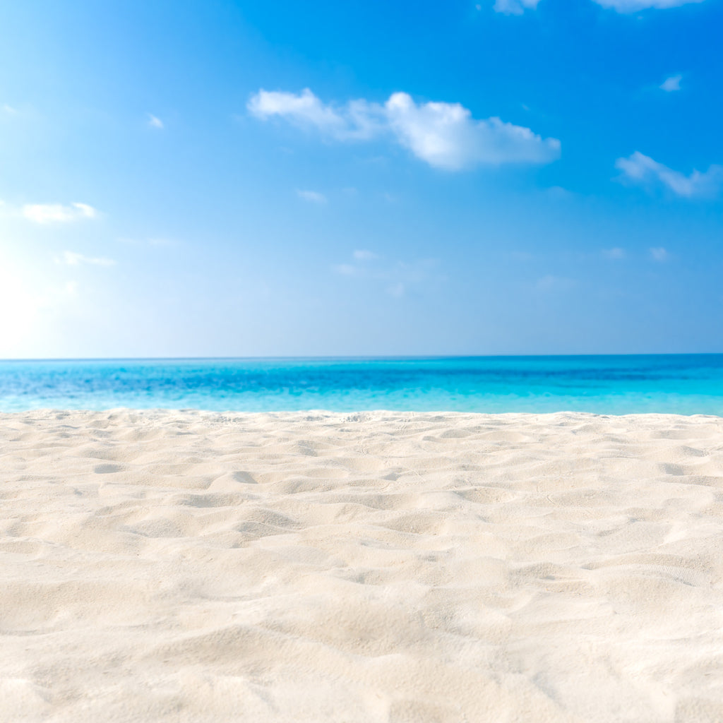 Square Canvas Soft Sandy Beach & Blue Sky View Photograph High Quality Print 100% Australian Made