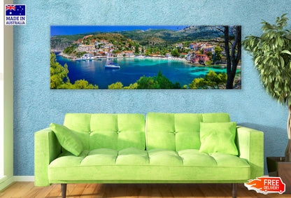 Panoramic Canvas Bay & Village Assos View Photograph High Quality 100% Australian Made Wall Canvas Print Ready to Hang