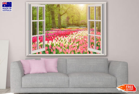 Stunning Floral Field View from Window Photograph Print 100% Australian Made