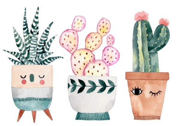 Watercolour Plants Kids Art Print 100% Australian Made