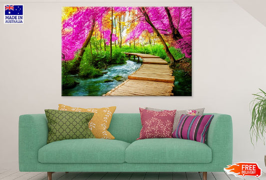 Wooden Path Plitvice Lake Garden Photograph Print 100% Australian Made