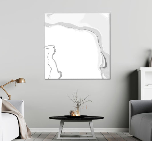 Square Canvas Minimal Marble Wave Abstract Design High Quality Print 100% Australian Made