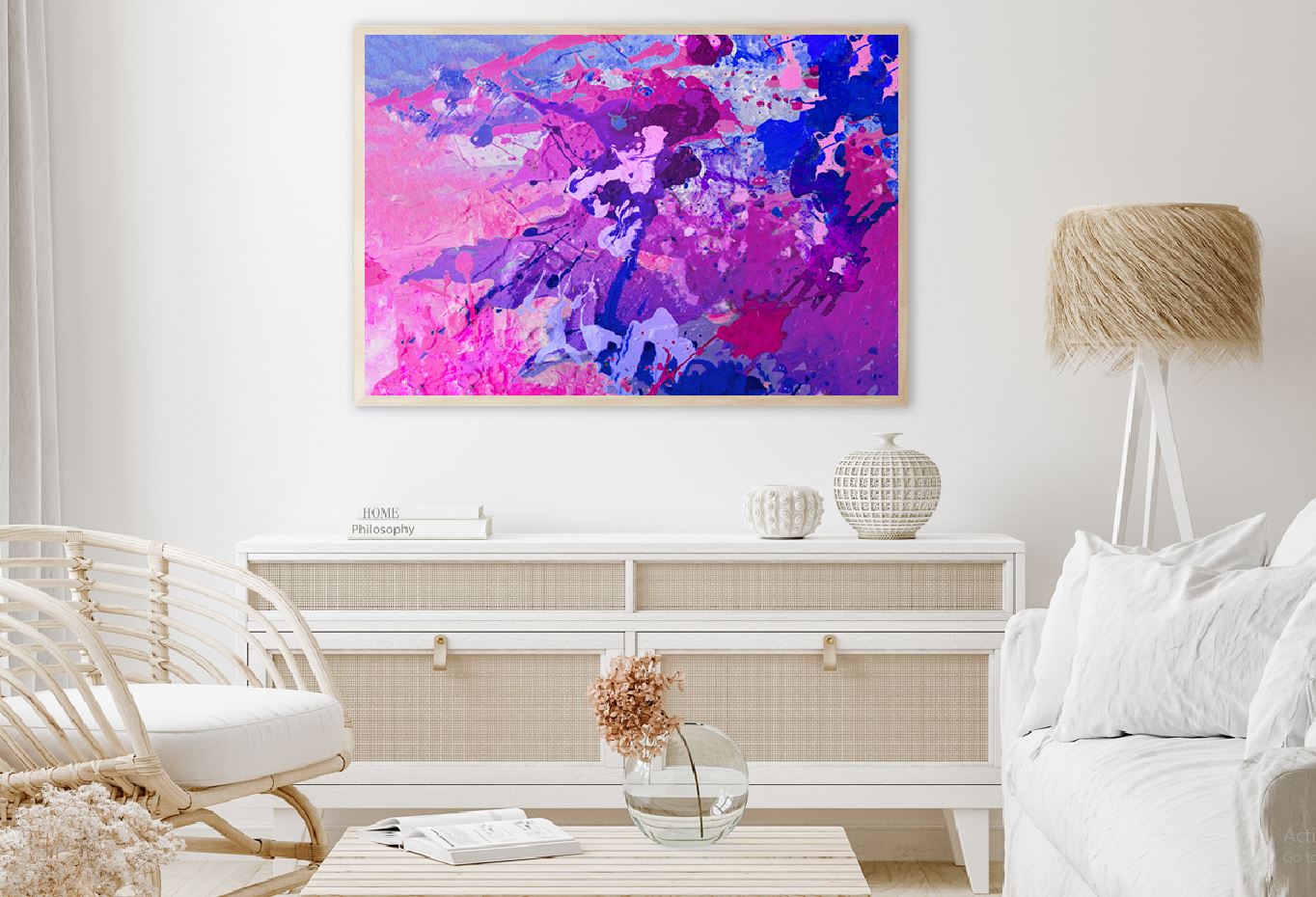 Purple Pink & Blue Paint Abstract Design Home Decor Premium Quality Poster Print Choose Your Sizes