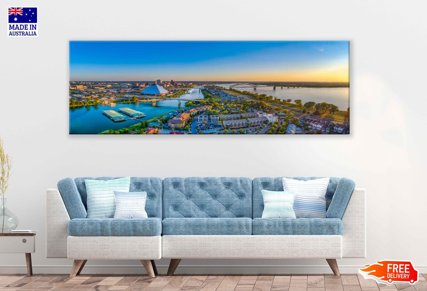 Panoramic Canvas Memphis Tennessee View Photograph High Quality 100% Australian Made Wall Canvas Print Ready to Hang