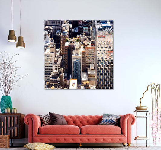 Square Canvas New York City Skyscrapers View Photograph High Quality Print 100% Australian Made