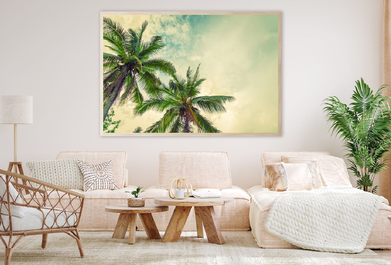 Palm Trees with Cloudy Sky View Photograph Home Decor Premium Quality Poster Print Choose Your Sizes