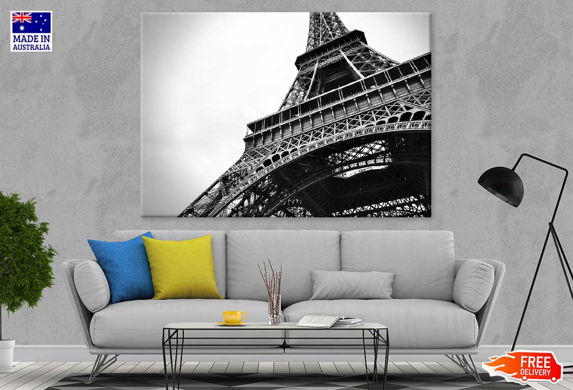 Eiffle Tower Bottom B&W View Photograph Print 100% Australian Made