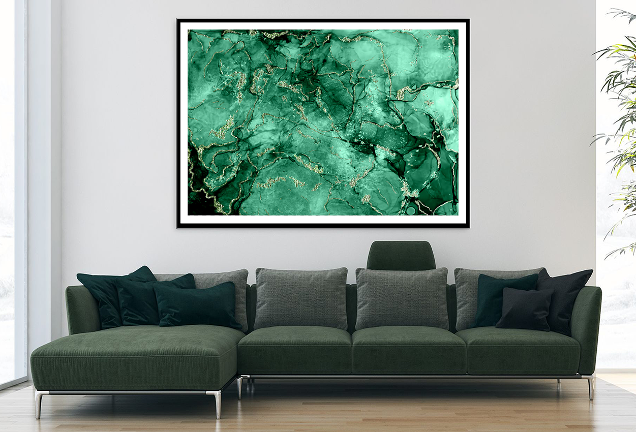 Green & Black Abstract Design Home Decor Premium Quality Poster Print Choose Your Sizes