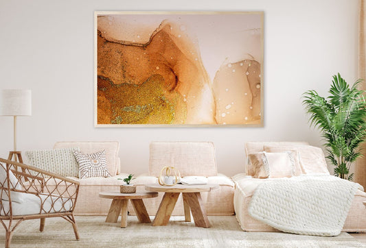 Orange & Gold Fluid Abstract Design Home Decor Premium Quality Poster Print Choose Your Sizes