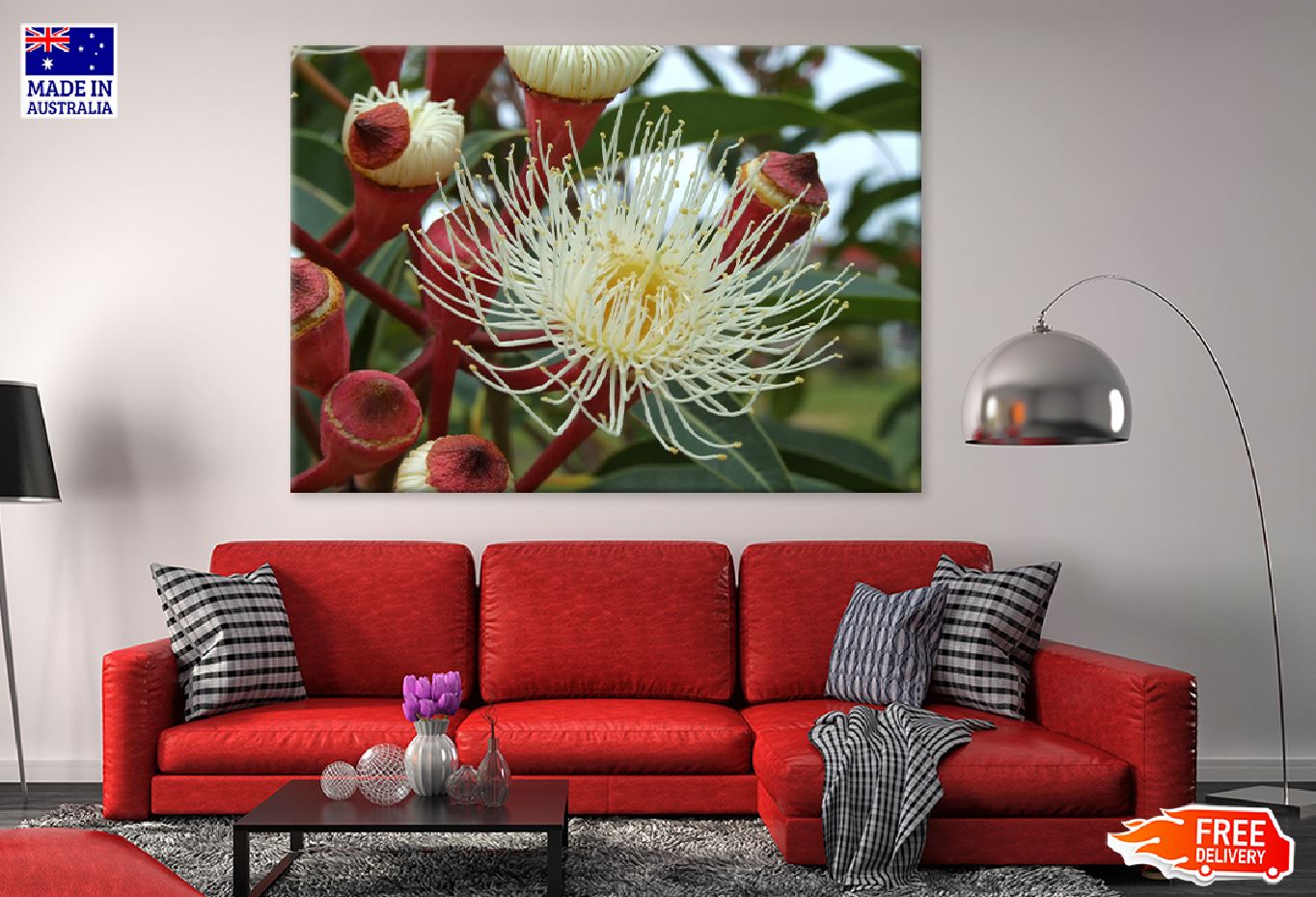 White Eucalyptus Flower Closeup Photograph Print 100% Australian Made