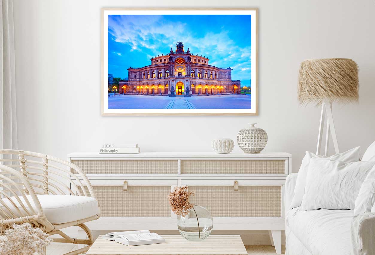 Dresden Semperoper at Twilight Photograph Home Decor Premium Quality Poster Print Choose Your Sizes