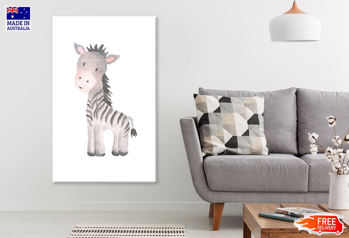 Zebra Watercolor Painting Nursery & Kids Print 100% Australian Made