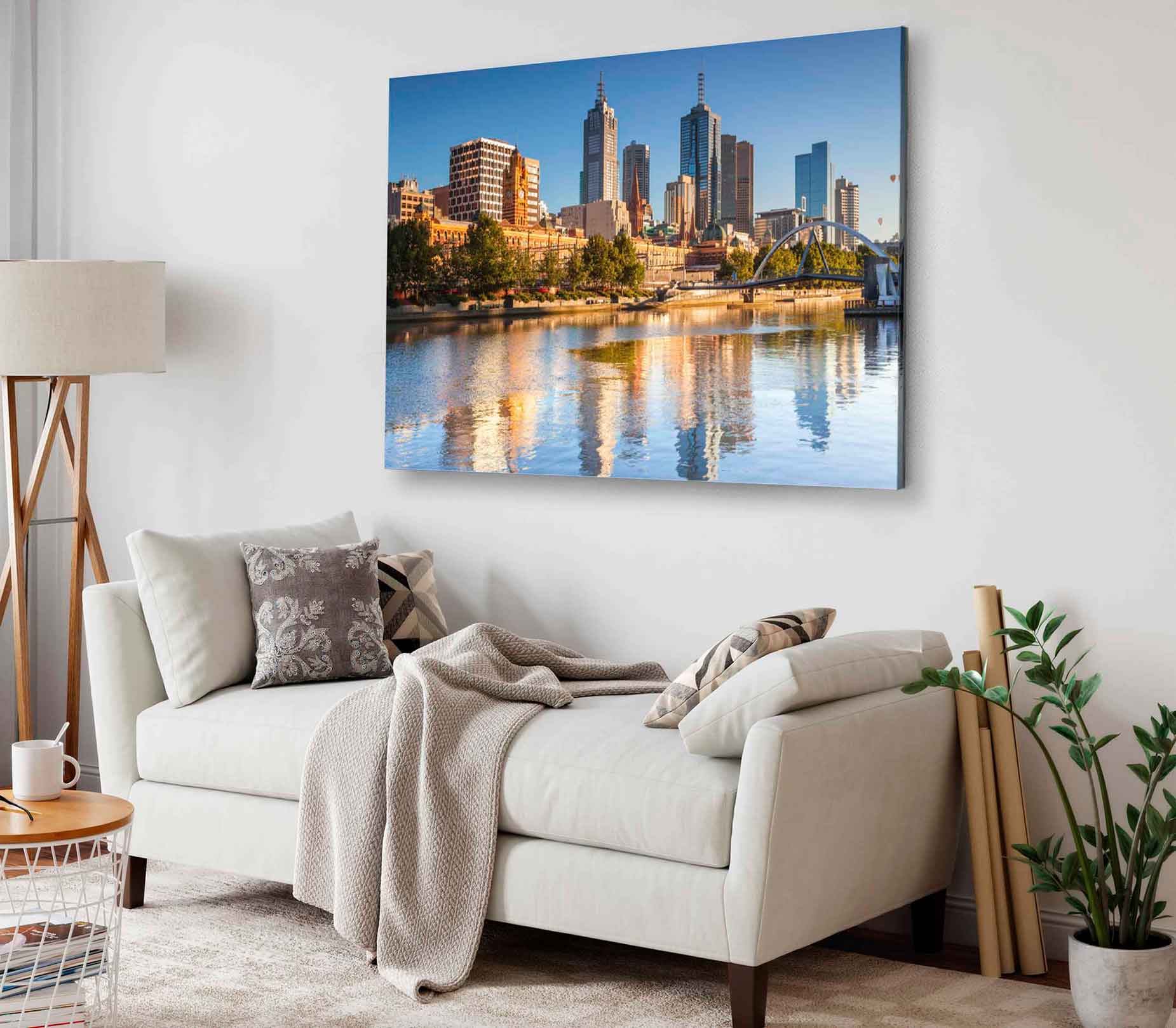 Bella Home Cityscape & River View Melbourne Print Canvas Ready to hang