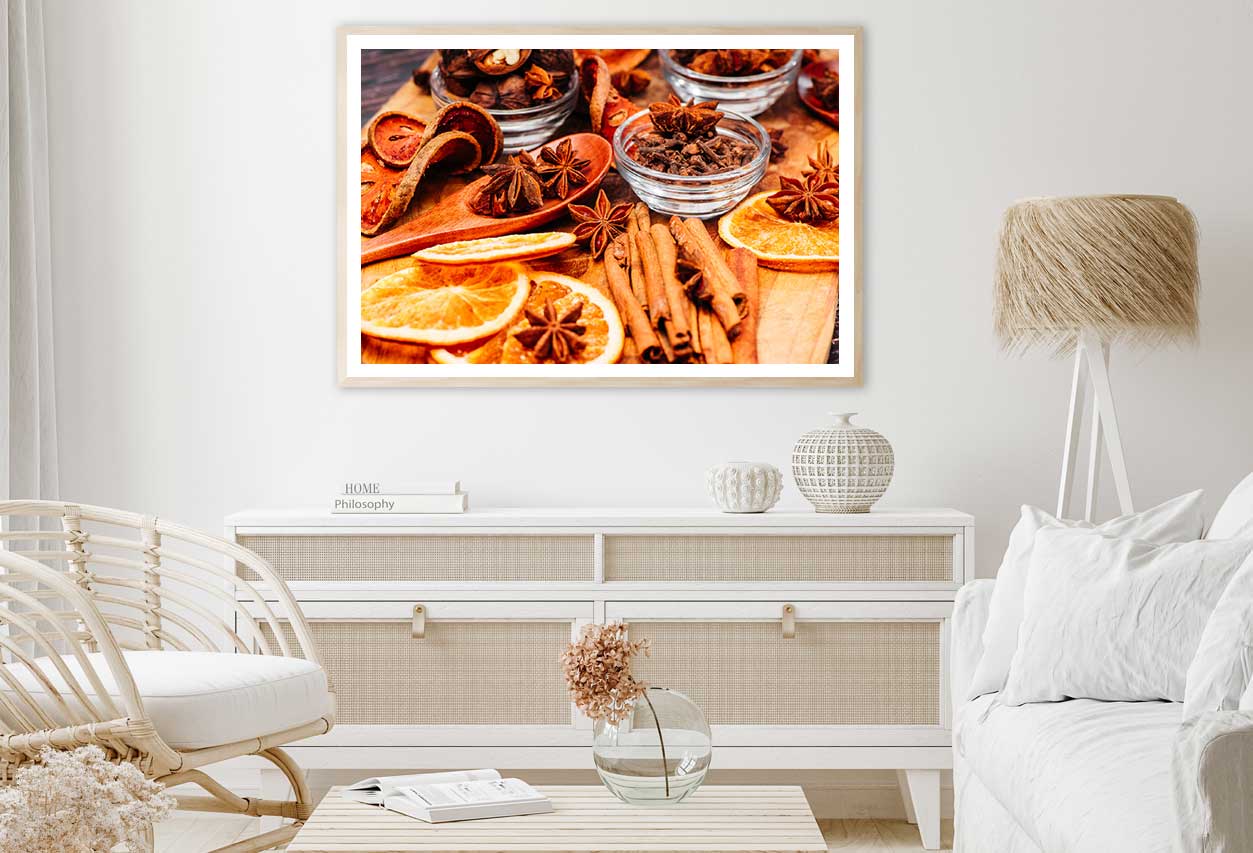 Star Anise & Cinnamon with Orange Photograph Home Decor Premium Quality Poster Print Choose Your Sizes