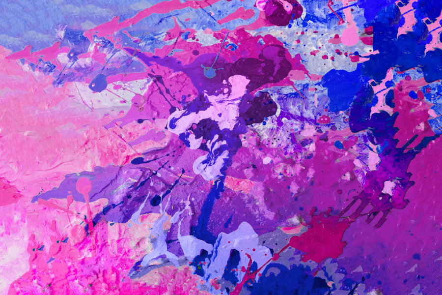 Purple Pink & Blue Paint Abstract Design Print 100% Australian Made