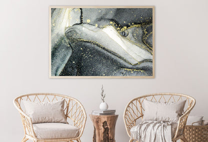 Grey Black & Gold Lines Abstract Design Home Decor Premium Quality Poster Print Choose Your Sizes