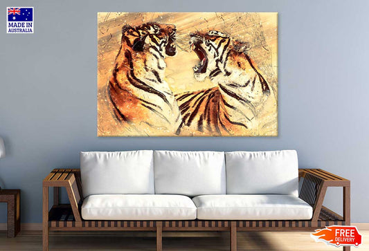 Bengal Tigers Oil Painting Art Print 100% Australian Made