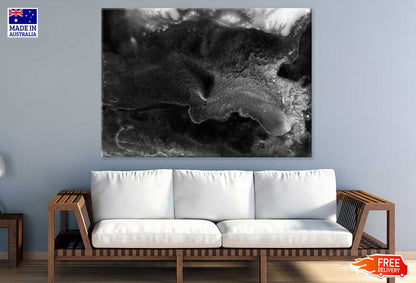 B&W Stone Rocks Abstract Design Print 100% Australian Made