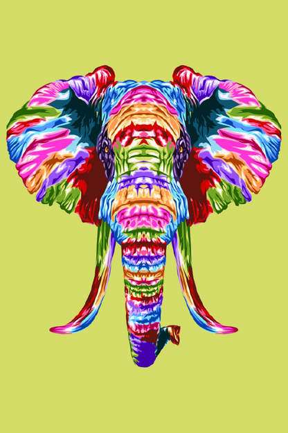 Colorful Elephant Abstract Design Print 100% Australian Made