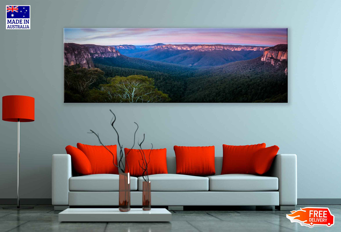 Panoramic Canvas Govetts Leap High Quality 100% Australian Made Wall Canvas Print Ready to Hang