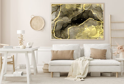 Brown & Gold Marble Abstract Design Home Decor Premium Quality Poster Print Choose Your Sizes