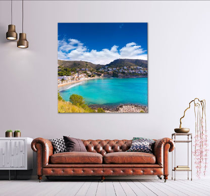 Square Canvas Moraira Playa el Portet Beach View Photograph High Quality Print 100% Australian Made