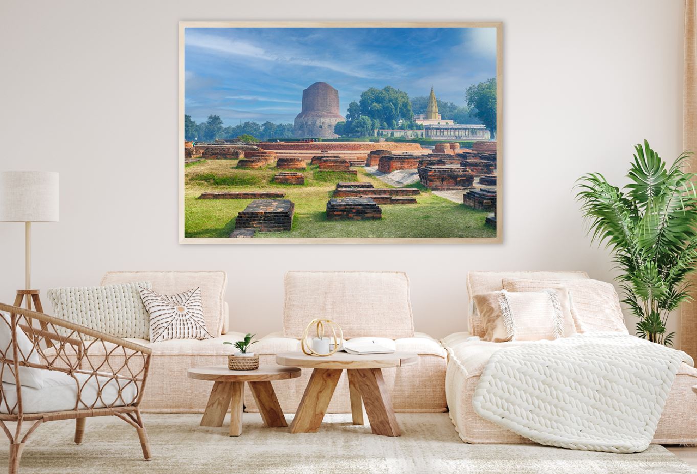 Dhamek Stupa Blue Sky Photograph Home Decor Premium Quality Poster Print Choose Your Sizes