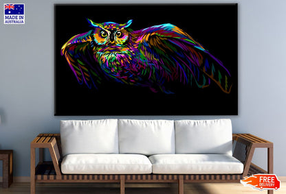 Colorful Owl Abstract Portrait Design Print 100% Australian Made