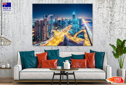 Aerial View on Highways Photograph Dubai Print 100% Australian Made