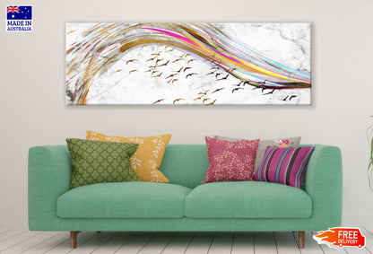 Panoramic Canvas Colorful Abstract High Quality 100% Australian Made Wall Canvas Print Ready to Hang