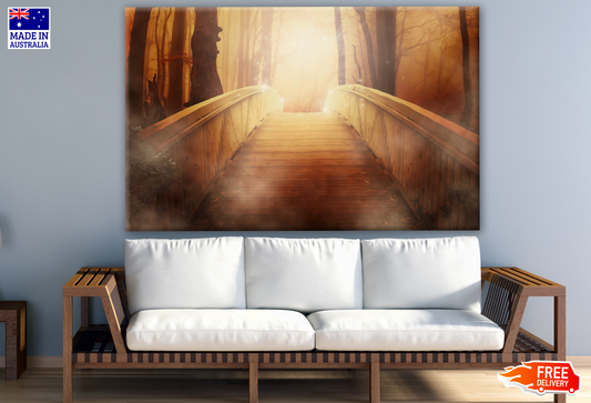 Deep Forest Wooden Bridge Print 100% Australian Made