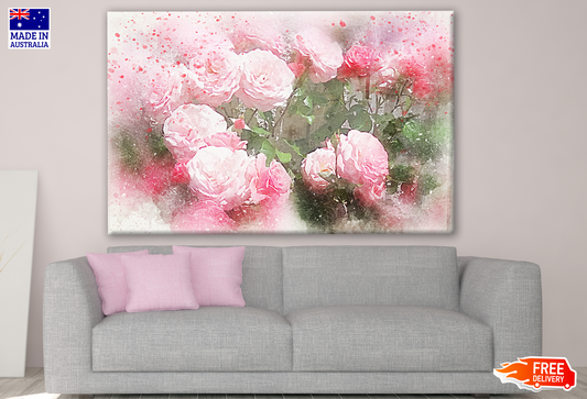 Pink Flowers Photograph Painting Print 100% Australian Made