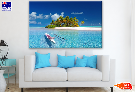 Stunning Beach with Boat Photograph Print 100% Australian Made