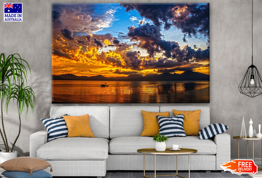 Stunning Beach View Sunset Photograph Print 100% Australian Made
