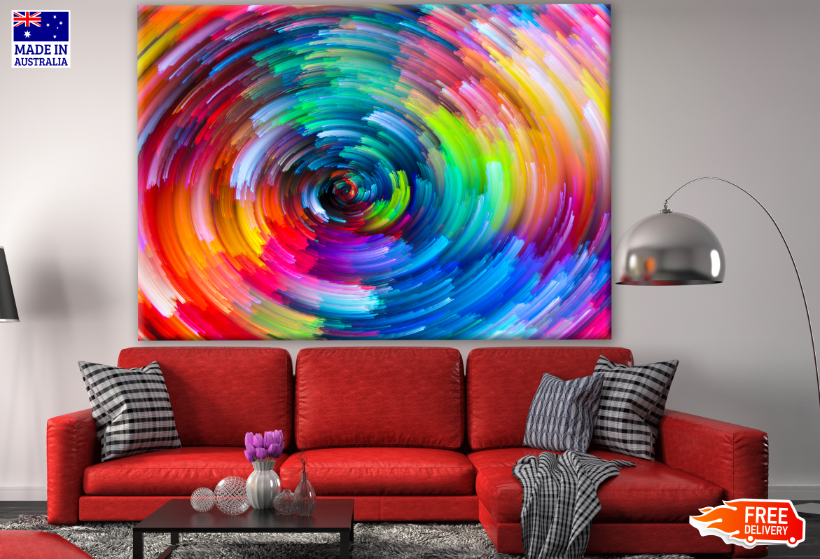 Abstract Colorful Circle Design Print 100% Australian Made