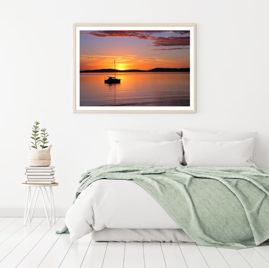Stunning Sunset Sea Scenery Photograph Home Decor Premium Quality Poster Print Choose Your Sizes