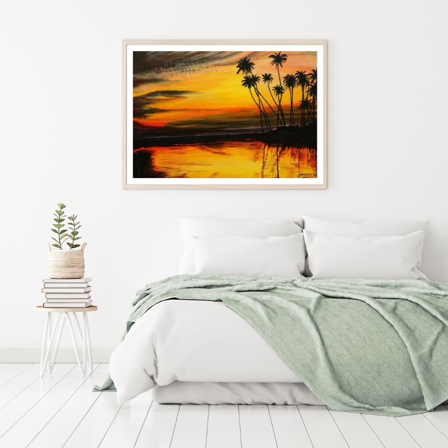 Stunning Sunset Scenery Oil Painting Home Decor Premium Quality Poster Print Choose Your Sizes