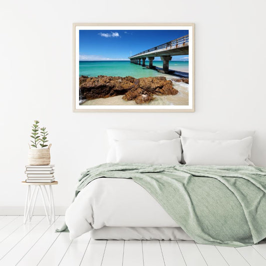 Wooden Bridge Over Sea Scenery Home Decor Premium Quality Poster Print Choose Your Sizes