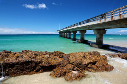 Wooden Bridge Over Sea Scenery Home Decor Premium Quality Poster Print Choose Your Sizes