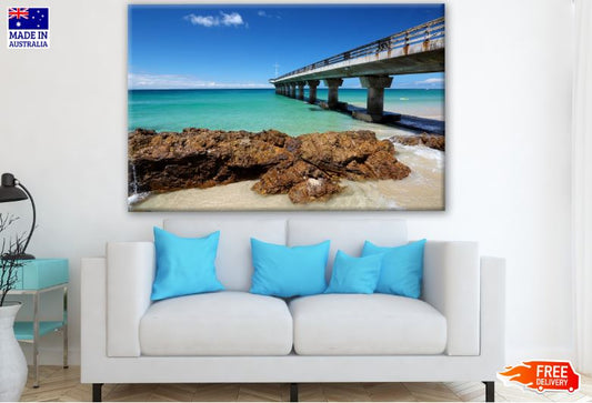 Beach with Wooden Pier Photograph Print 100% Australian Made