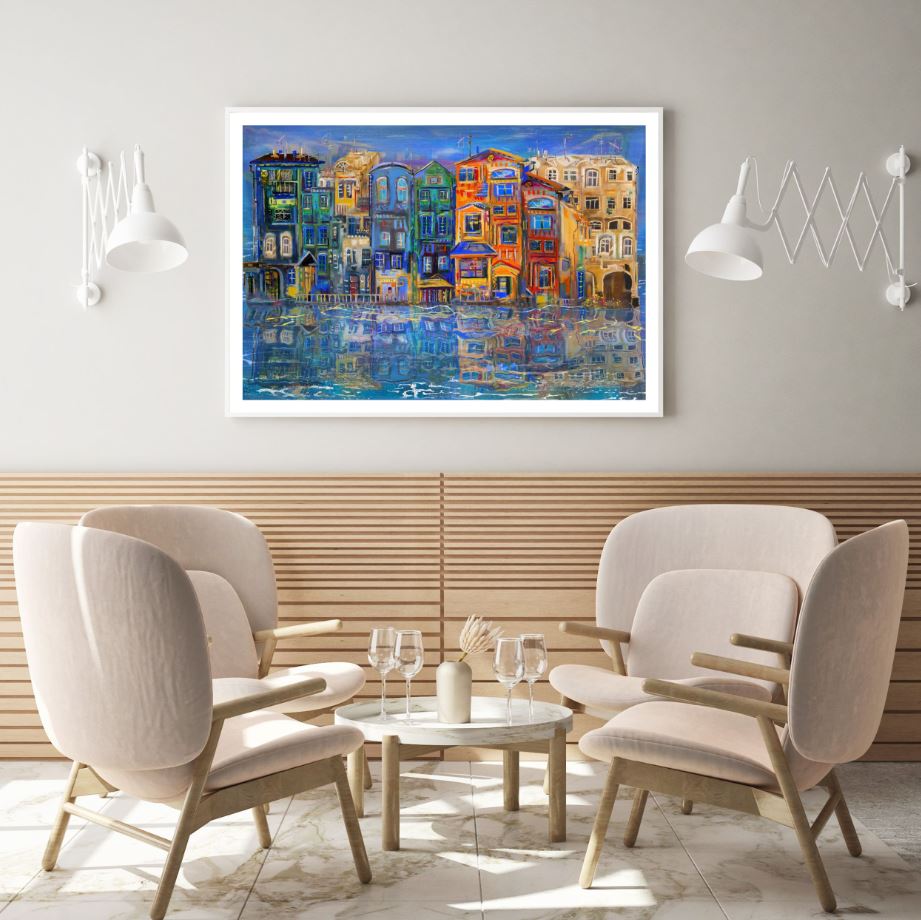 Colorful Buildings Oil Painting Home Decor Premium Quality Poster Print Choose Your Sizes